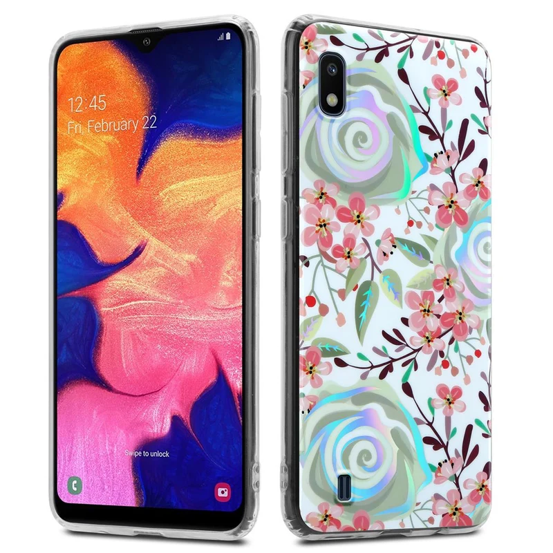 Cadorabo Hülle kompatibel mit Samsung Galaxy A10 / M10 Schutzhülle aus TPU Silikon mit floralem Muster
