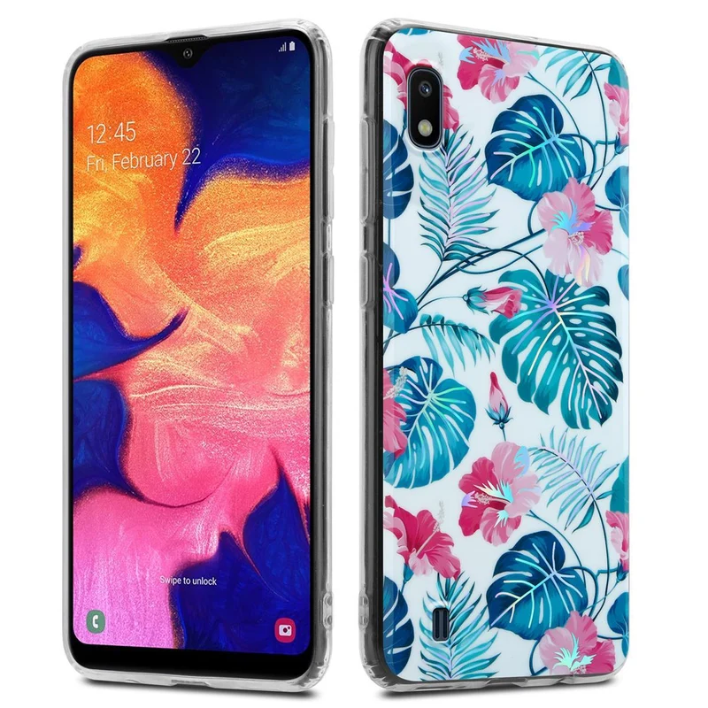 Cadorabo Hülle kompatibel mit Samsung Galaxy A10 / M10 Schutzhülle aus TPU Silikon mit floralem Muster