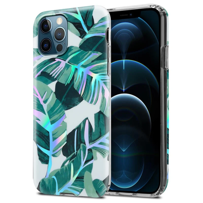 Cadorabo Hülle kompatibel mit Apple iPhone 12 PRO MAX Schutzhülle aus TPU Silikon mit floralem Muster