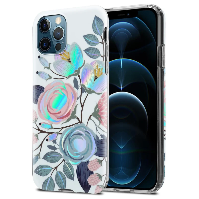 Cadorabo Hülle kompatibel mit Apple iPhone 12 PRO MAX Schutzhülle aus TPU Silikon mit floralem Muster