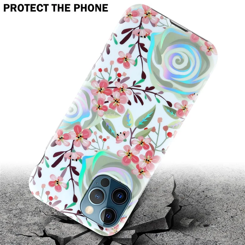 Cadorabo Hülle kompatibel mit Apple iPhone 12 PRO MAX Schutzhülle aus TPU Silikon mit floralem Muster
