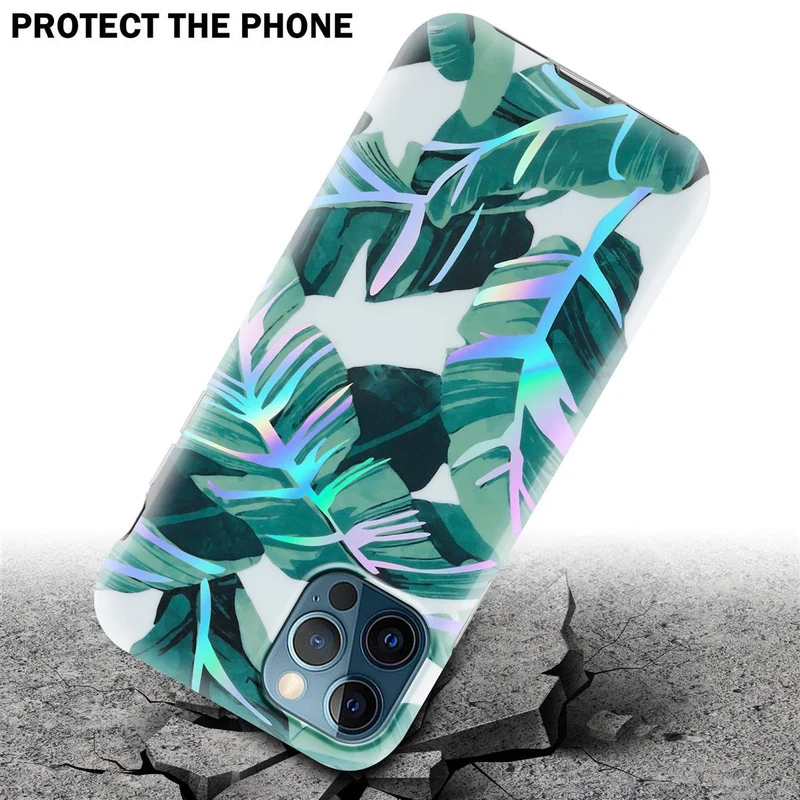 Cadorabo Hülle kompatibel mit Apple iPhone 12 PRO MAX Schutzhülle aus TPU Silikon mit floralem Muster