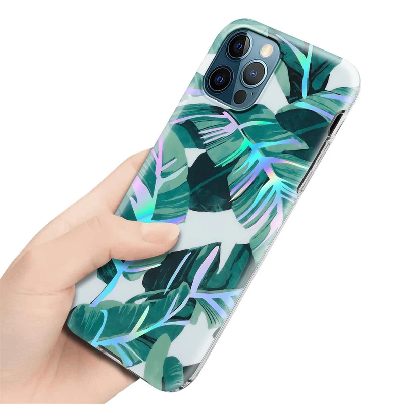 Cadorabo Hülle kompatibel mit Apple iPhone 12 PRO MAX Schutzhülle aus TPU Silikon mit floralem Muster