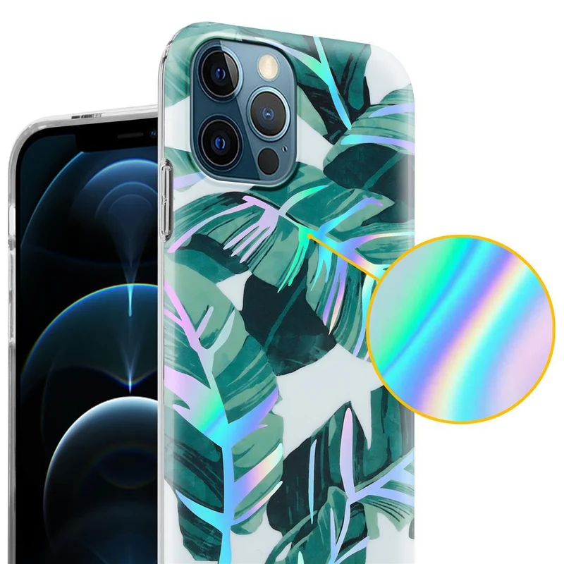 Cadorabo Hülle kompatibel mit Apple iPhone 12 PRO MAX Schutzhülle aus TPU Silikon mit floralem Muster