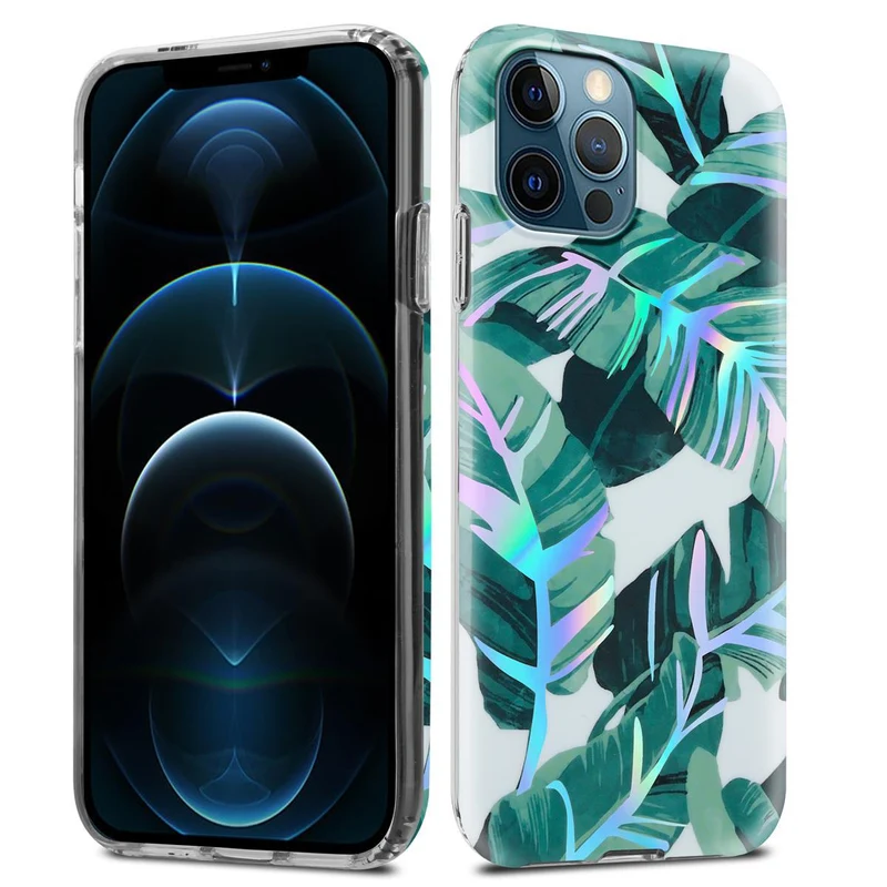 Cadorabo Hülle kompatibel mit Apple iPhone 12 PRO MAX Schutzhülle aus TPU Silikon mit floralem Muster