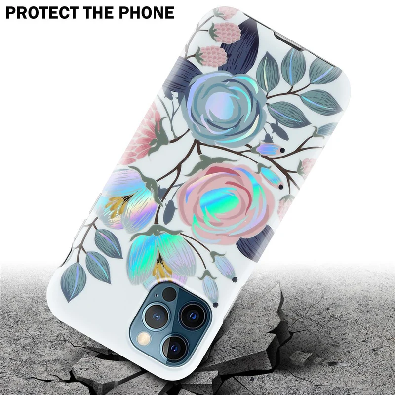 Cadorabo Hülle kompatibel mit Apple iPhone 12 PRO MAX Schutzhülle aus TPU Silikon mit floralem Muster