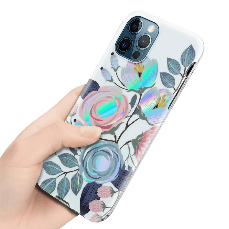 Cadorabo Hülle kompatibel mit Apple iPhone 12 PRO MAX Schutzhülle aus TPU Silikon mit floralem Muster