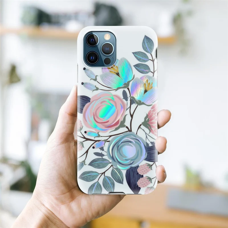 Cadorabo Hülle kompatibel mit Apple iPhone 12 PRO MAX Schutzhülle aus TPU Silikon mit floralem Muster