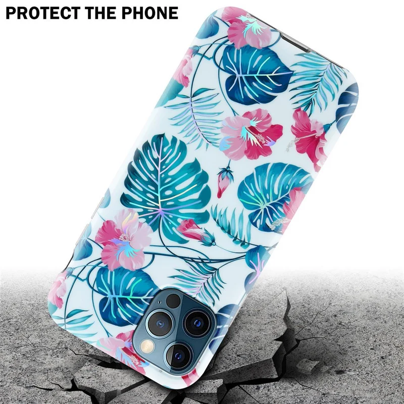 Cadorabo Hülle kompatibel mit Apple iPhone 12 PRO MAX Schutzhülle aus TPU Silikon mit floralem Muster