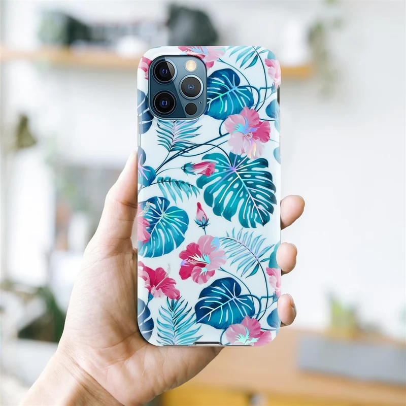 Cadorabo Hülle kompatibel mit Apple iPhone 12 PRO MAX Schutzhülle aus TPU Silikon mit floralem Muster