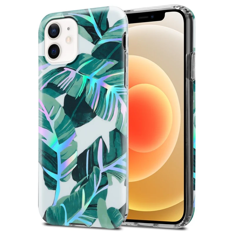 Cadorabo Hülle kompatibel mit Apple iPhone 12 / 12 PRO Schutzhülle aus TPU Silikon mit floralem Muster