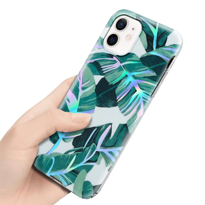 Cadorabo Hülle kompatibel mit Apple iPhone 12 / 12 PRO Schutzhülle aus TPU Silikon mit floralem Muster