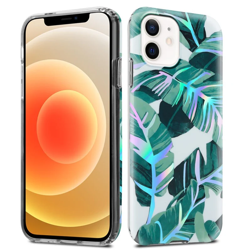 Cadorabo Hülle kompatibel mit Apple iPhone 12 / 12 PRO Schutzhülle aus TPU Silikon mit floralem Muster