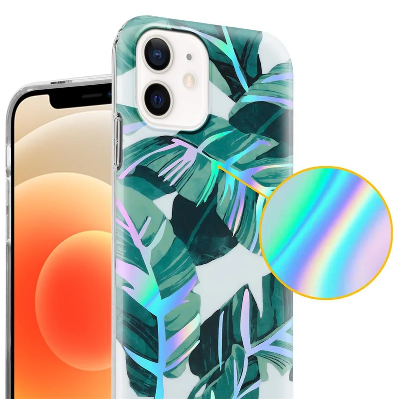 Cadorabo Hülle kompatibel mit Apple iPhone 12 / 12 PRO Schutzhülle aus TPU Silikon mit floralem Muster