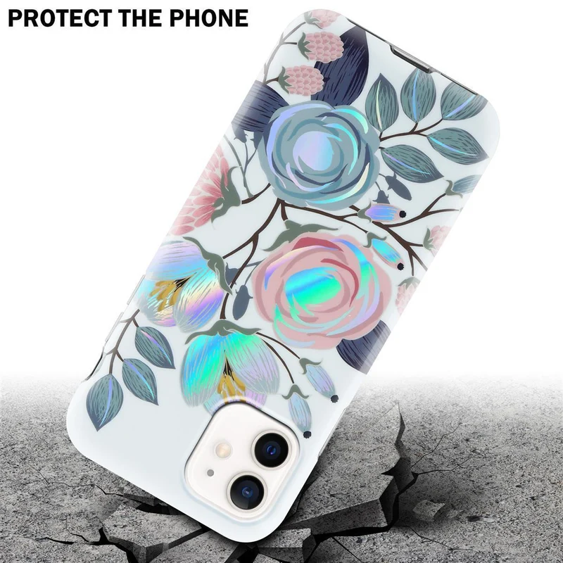 Cadorabo Hülle kompatibel mit Apple iPhone 12 / 12 PRO Schutzhülle aus TPU Silikon mit floralem Muster