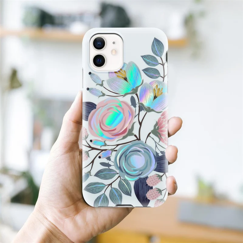 Cadorabo Hülle kompatibel mit Apple iPhone 12 / 12 PRO Schutzhülle aus TPU Silikon mit floralem Muster