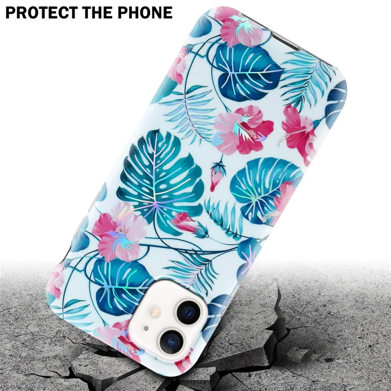 Cadorabo Hülle kompatibel mit Apple iPhone 12 / 12 PRO Schutzhülle aus TPU Silikon mit floralem Muster