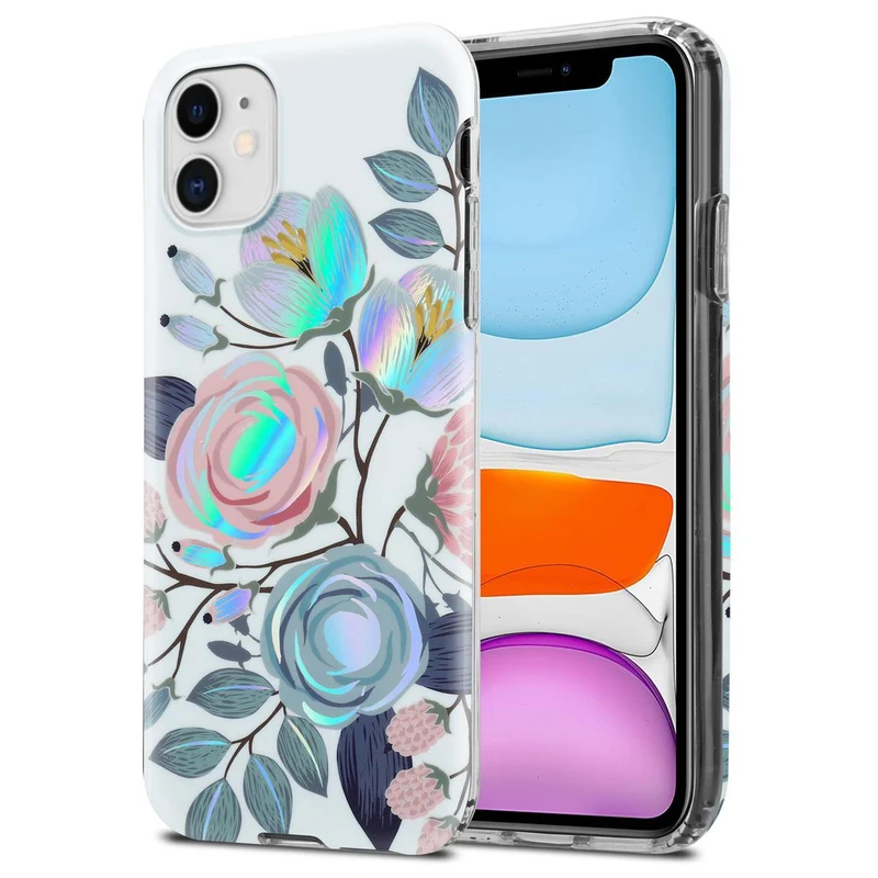 Cadorabo Hülle kompatibel mit Apple iPhone 11 Schutzhülle aus TPU Silikon mit floralem Muster