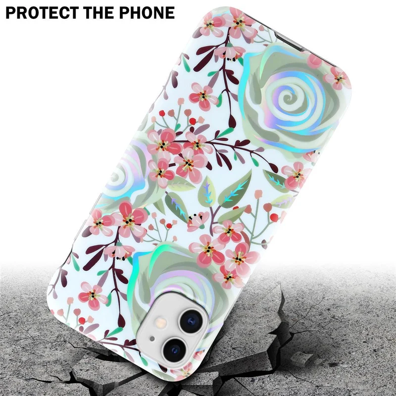 Cadorabo Hülle kompatibel mit Apple iPhone 11 Schutzhülle aus TPU Silikon mit floralem Muster