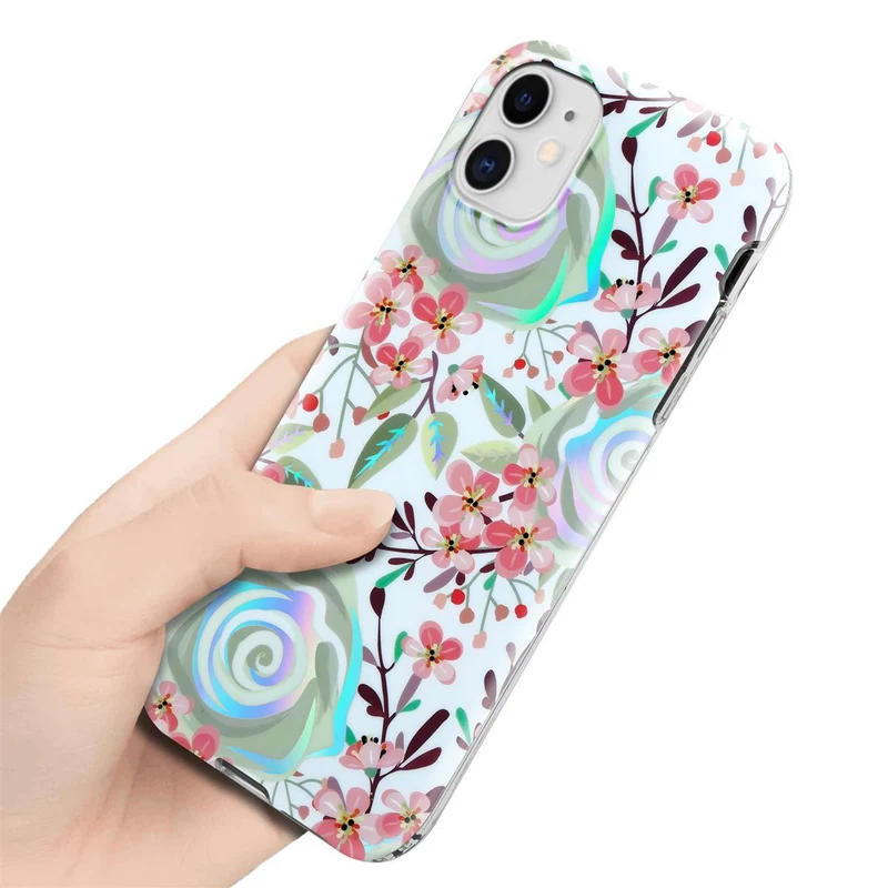 Cadorabo Hülle kompatibel mit Apple iPhone 11 Schutzhülle aus TPU Silikon mit floralem Muster