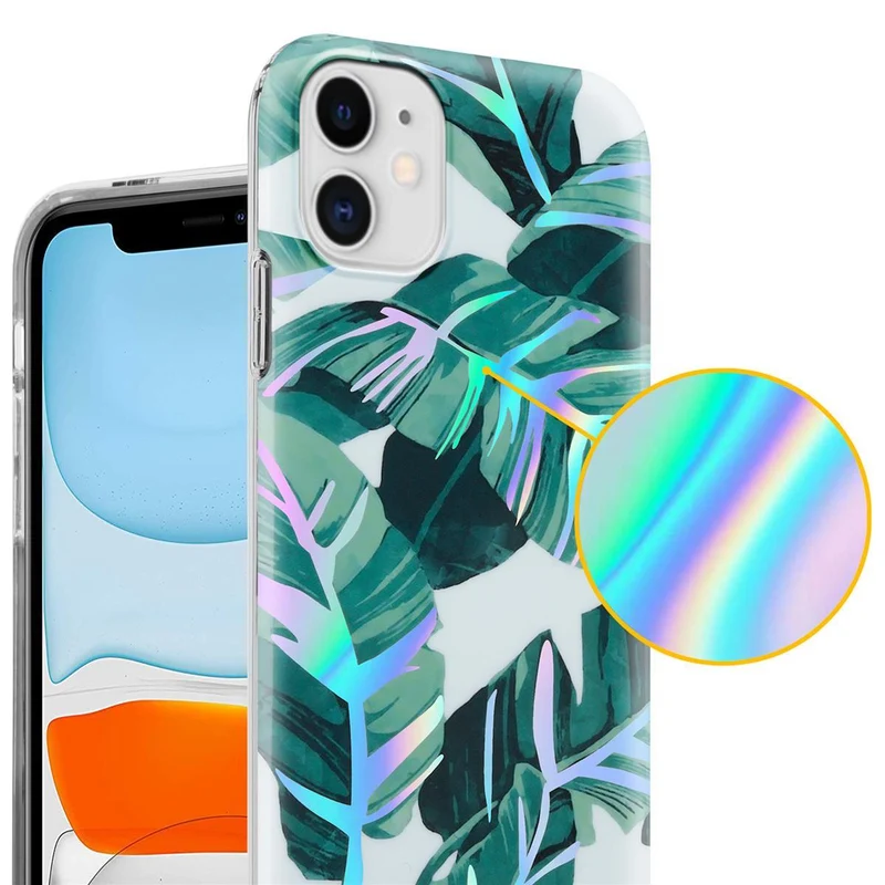 Cadorabo Hülle kompatibel mit Apple iPhone 11 Schutzhülle aus TPU Silikon mit floralem Muster
