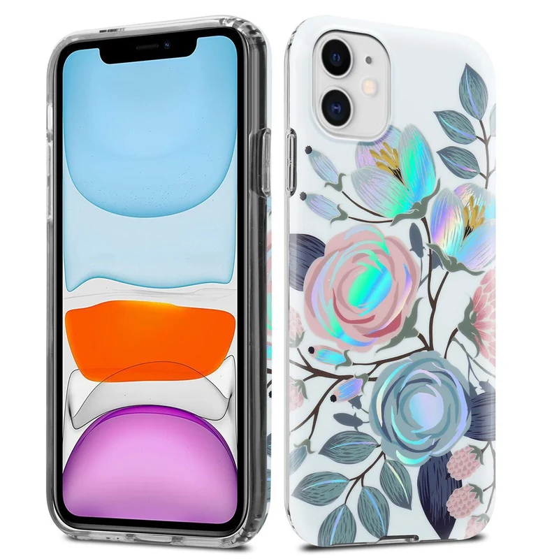 Cadorabo Hülle kompatibel mit Apple iPhone 11 Schutzhülle aus TPU Silikon mit floralem Muster