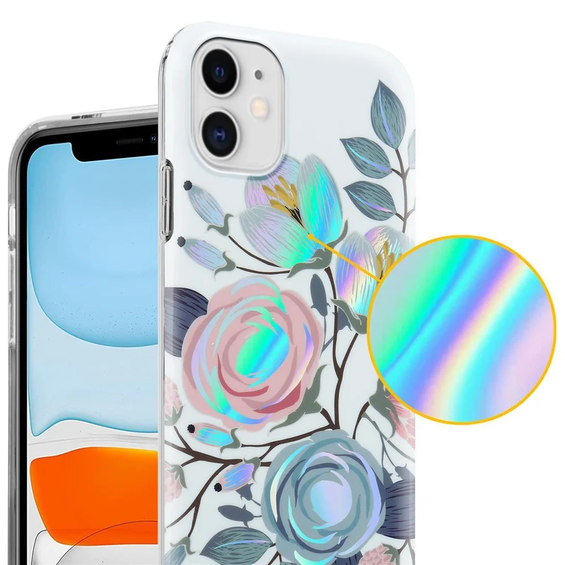Cadorabo Hülle kompatibel mit Apple iPhone 11 Schutzhülle aus TPU Silikon mit floralem Muster