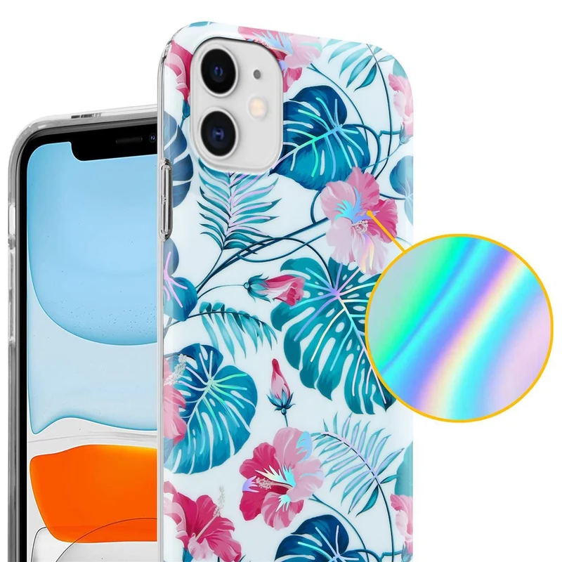 Cadorabo Hülle kompatibel mit Apple iPhone 11 Schutzhülle aus TPU Silikon mit floralem Muster