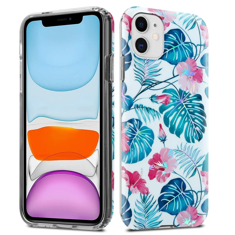 Cadorabo Hülle kompatibel mit Apple iPhone 11 Schutzhülle aus TPU Silikon mit floralem Muster