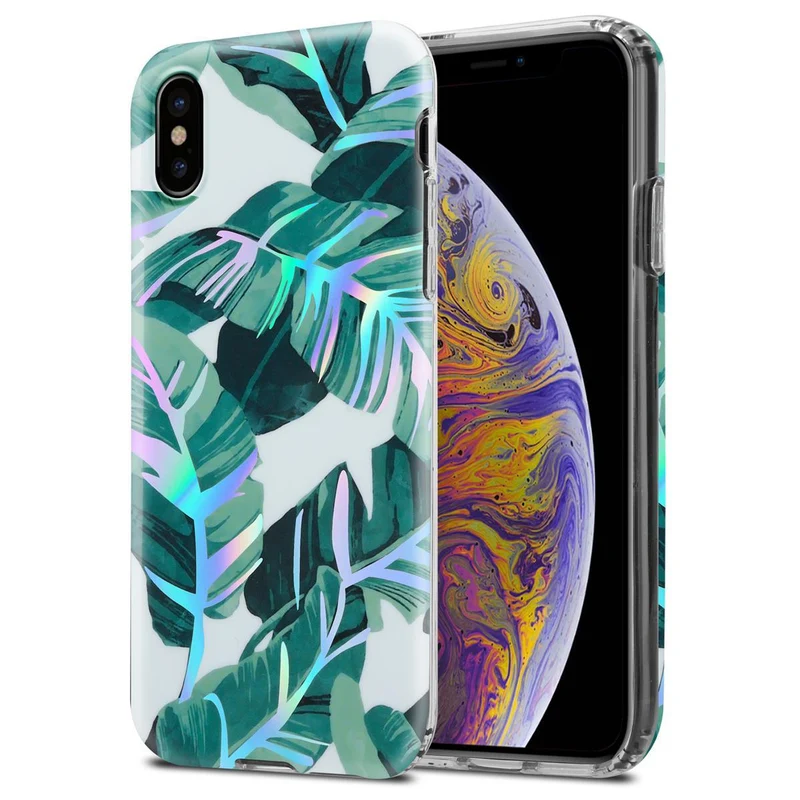 Cadorabo Hülle kompatibel mit Apple iPhone XS MAX Schutzhülle aus TPU Silikon mit floralem Muster