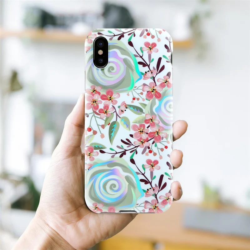 Cadorabo Hülle kompatibel mit Apple iPhone XS MAX Schutzhülle aus TPU Silikon mit floralem Muster