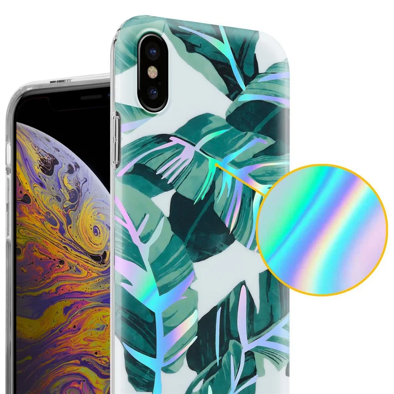 Cadorabo Hülle kompatibel mit Apple iPhone XS MAX Schutzhülle aus TPU Silikon mit floralem Muster