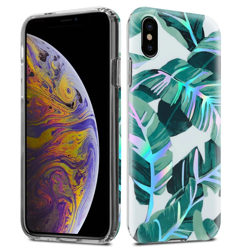 Cadorabo Hülle kompatibel mit Apple iPhone XS MAX Schutzhülle aus TPU Silikon mit floralem Muster