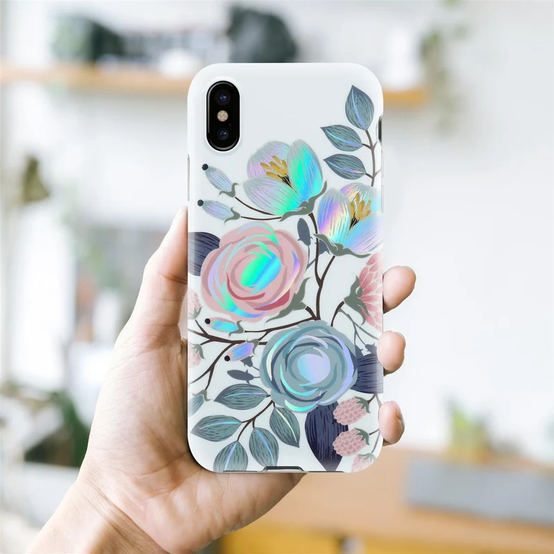Cadorabo Hülle kompatibel mit Apple iPhone XS MAX Schutzhülle aus TPU Silikon mit floralem Muster