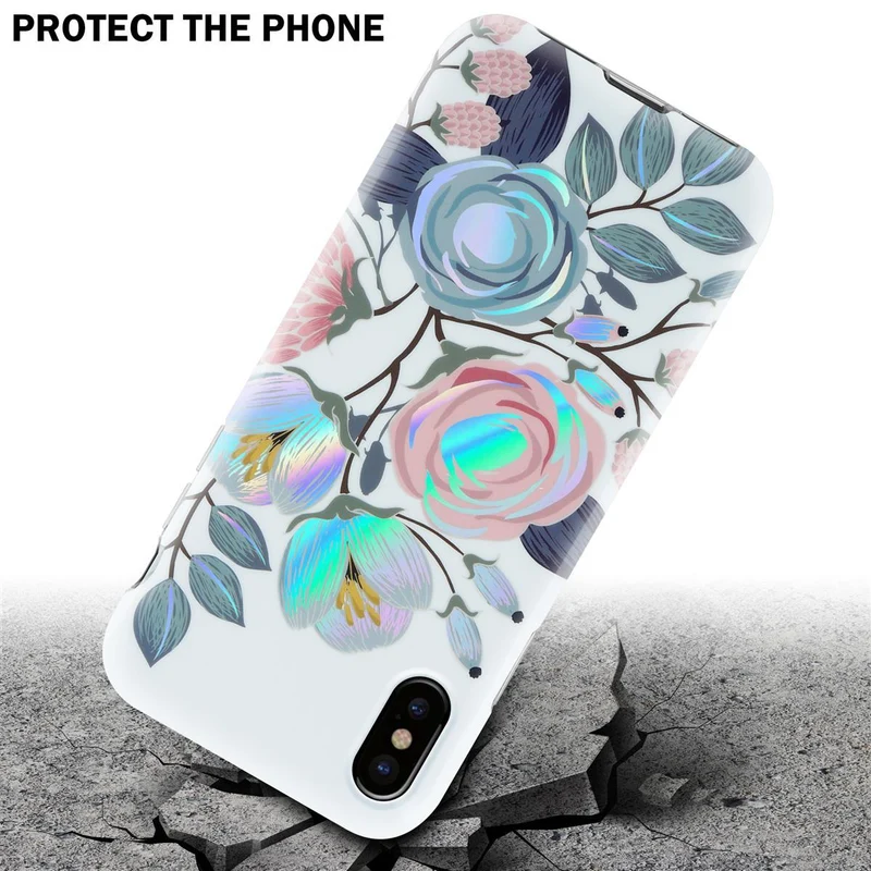 Cadorabo Hülle kompatibel mit Apple iPhone XS MAX Schutzhülle aus TPU Silikon mit floralem Muster