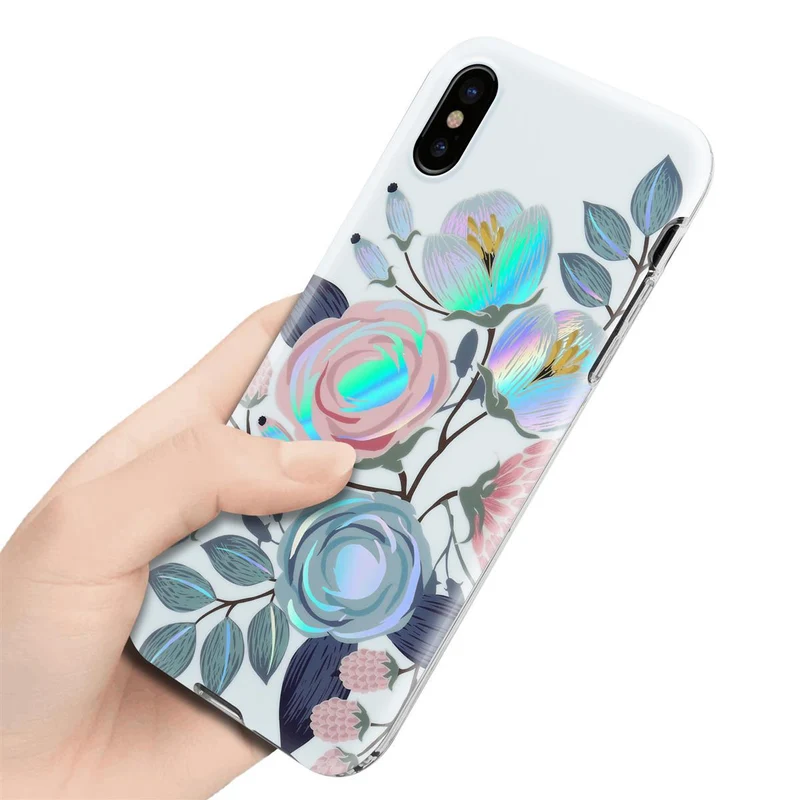 Cadorabo Hülle kompatibel mit Apple iPhone XS MAX Schutzhülle aus TPU Silikon mit floralem Muster