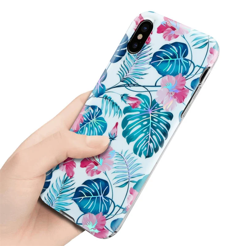 Cadorabo Hülle kompatibel mit Apple iPhone XS MAX Schutzhülle aus TPU Silikon mit floralem Muster