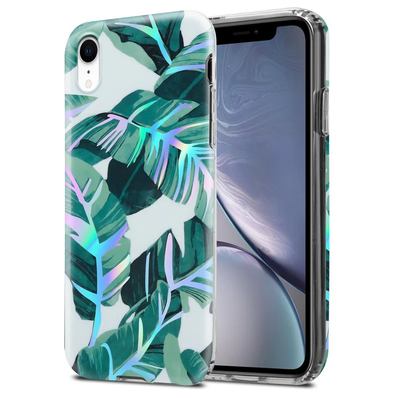 Cadorabo Hülle kompatibel mit Apple iPhone XR Schutzhülle aus TPU Silikon mit floralem Muster