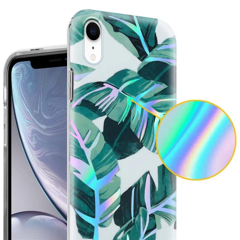 Cadorabo Hülle kompatibel mit Apple iPhone XR Schutzhülle aus TPU Silikon mit floralem Muster