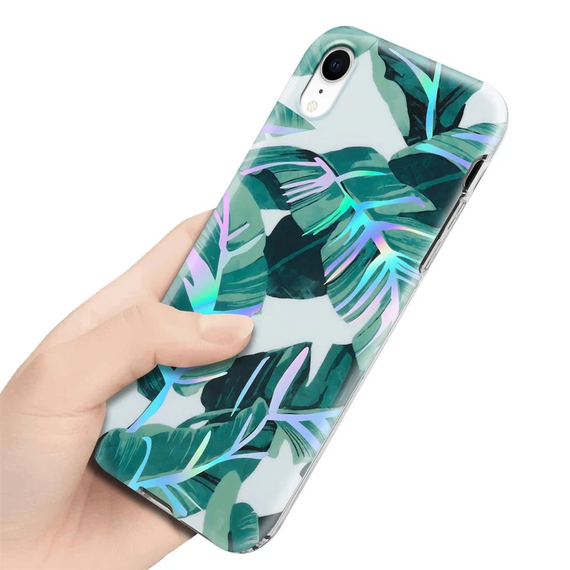 Cadorabo Hülle kompatibel mit Apple iPhone XR Schutzhülle aus TPU Silikon mit floralem Muster