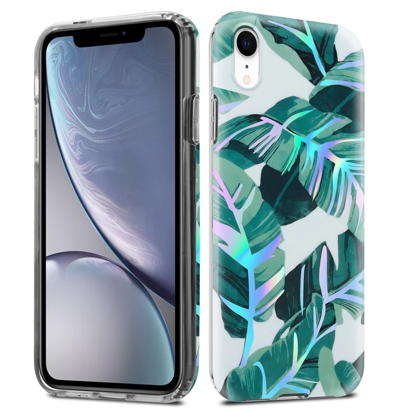 Cadorabo Hülle kompatibel mit Apple iPhone XR Schutzhülle aus TPU Silikon mit floralem Muster