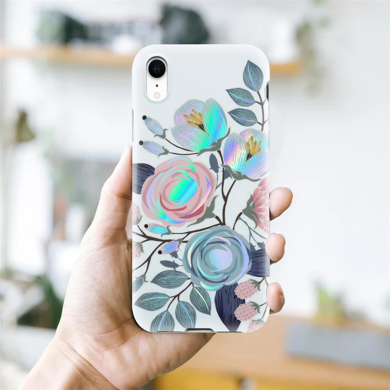 Cadorabo Hülle kompatibel mit Apple iPhone XR Schutzhülle aus TPU Silikon mit floralem Muster