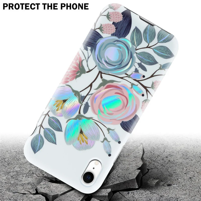 Cadorabo Hülle kompatibel mit Apple iPhone XR Schutzhülle aus TPU Silikon mit floralem Muster