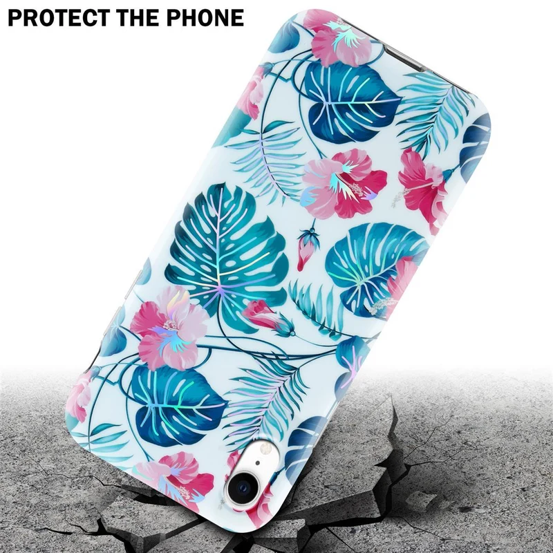 Cadorabo Hülle kompatibel mit Apple iPhone XR Schutzhülle aus TPU Silikon mit floralem Muster