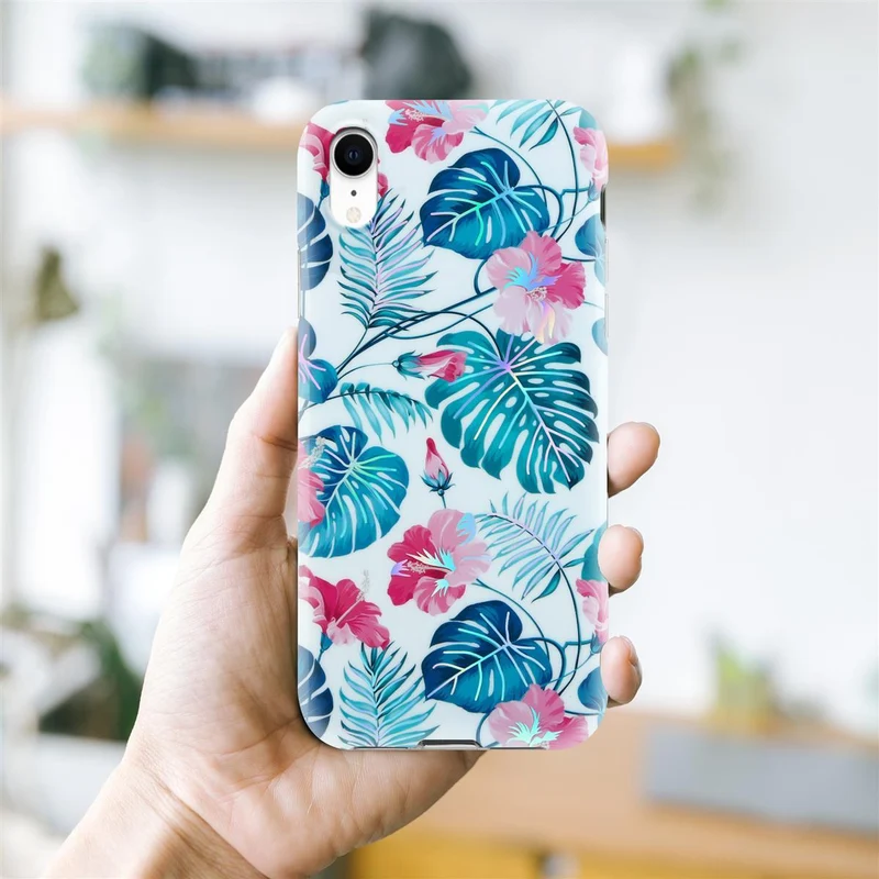 Cadorabo Hülle kompatibel mit Apple iPhone XR Schutzhülle aus TPU Silikon mit floralem Muster