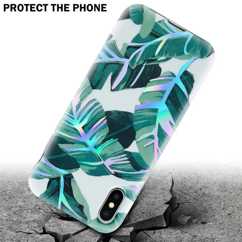 Cadorabo Hülle kompatibel mit Apple iPhone X / XS Schutzhülle aus TPU Silikon mit floralem Muster