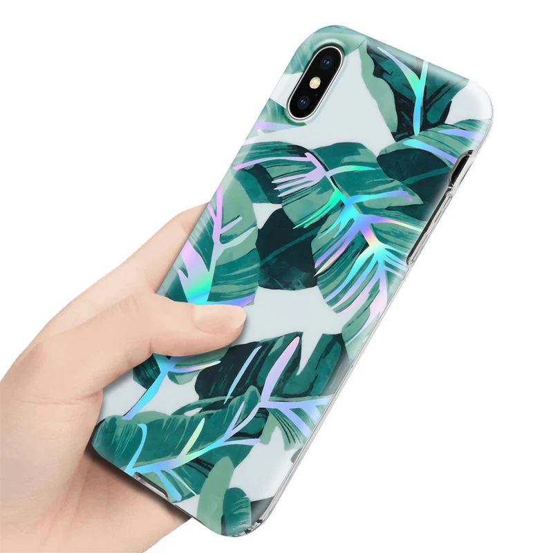 Cadorabo Hülle kompatibel mit Apple iPhone X / XS Schutzhülle aus TPU Silikon mit floralem Muster