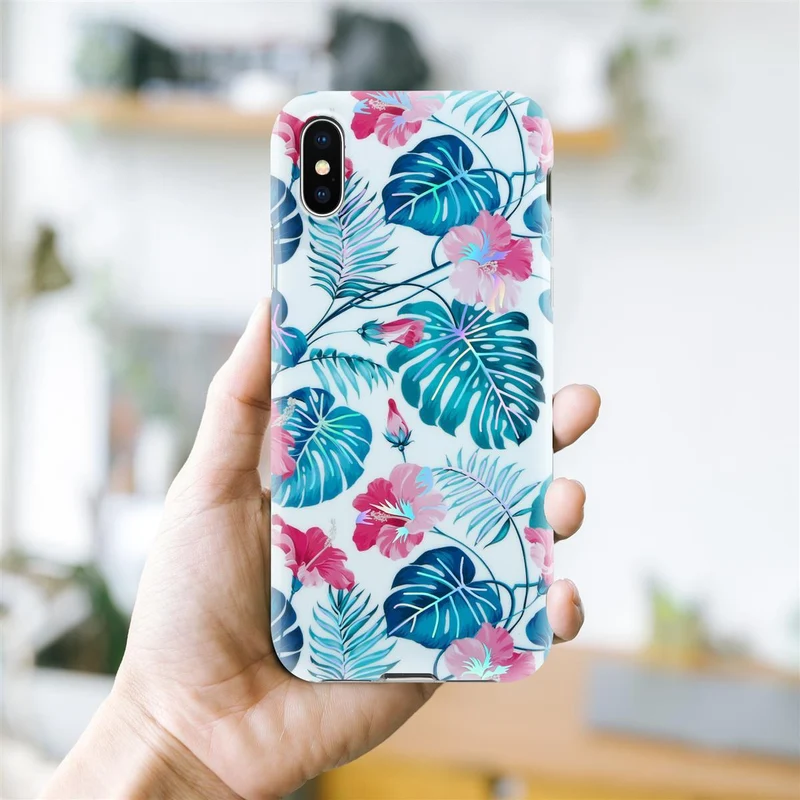 Cadorabo Hülle kompatibel mit Apple iPhone X / XS Schutzhülle aus TPU Silikon mit floralem Muster