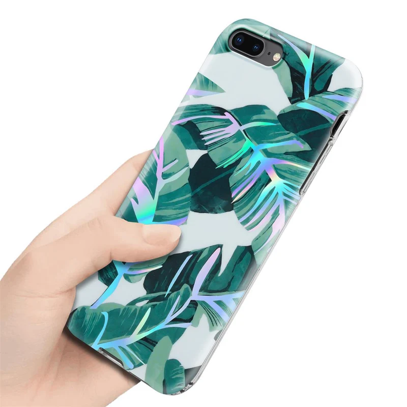 Cadorabo Hülle kompatibel mit Apple iPhone 7 PLUS / 7S PLUS / 8 PLUS Schutzhülle aus TPU Silikon mit floralem Muster