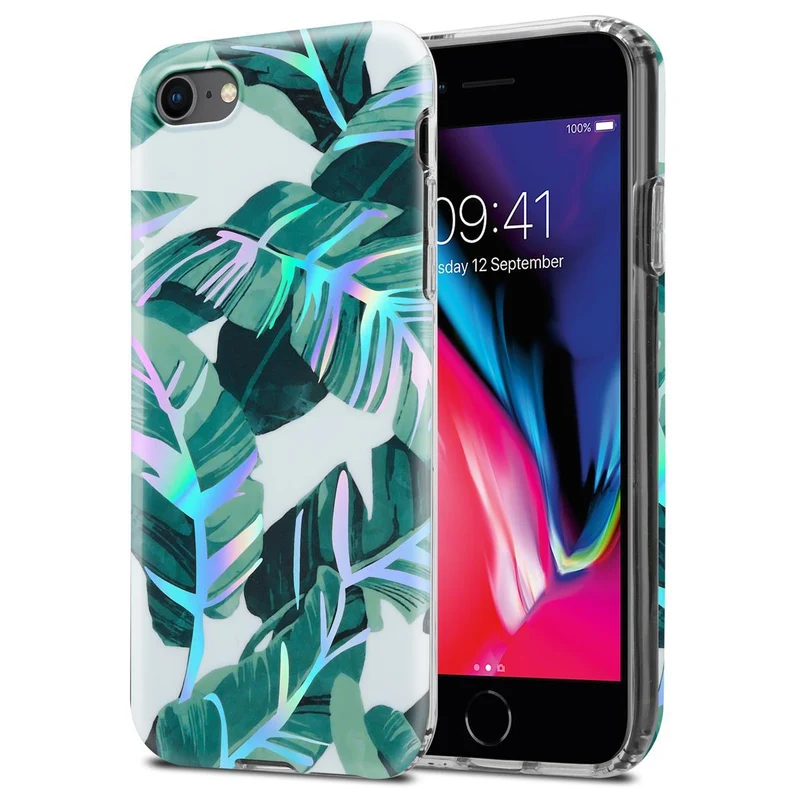Cadorabo Hülle kompatibel mit Apple iPhone 7 / 7S / 8 / SE 2020 Schutzhülle aus TPU Silikon mit floralem Muster